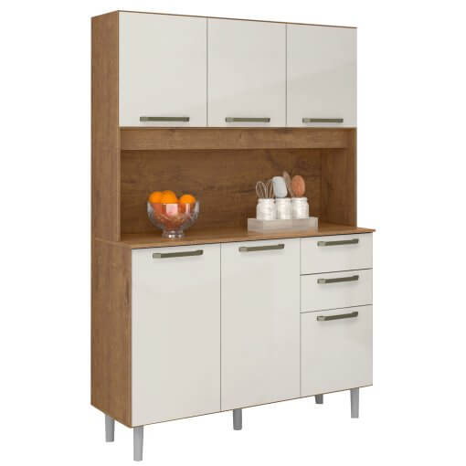 Armário de Cozinha Pop 6 Portas 2 Gavetas Zanzini