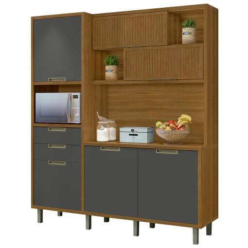 Armário de Cozinha Loft Imperatriz 6 Portas 2 Gavetas Nesher