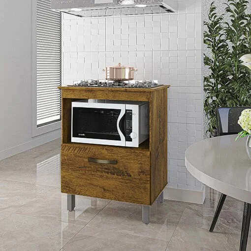 Balcão Lorena para Cooktop 4 ou 5 Bocas e Forno 1 Porta Borsari