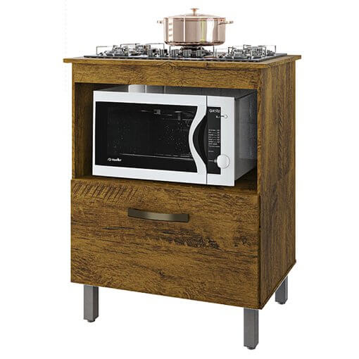Balcão Lorena para Cooktop 4 ou 5 Bocas e Forno 1 Porta Borsari