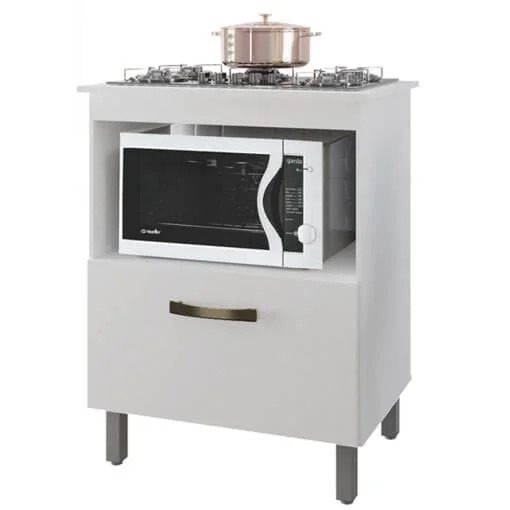 Balcão Lorena para Cooktop 4 ou 5 Bocas e Forno 1 Porta Borsari