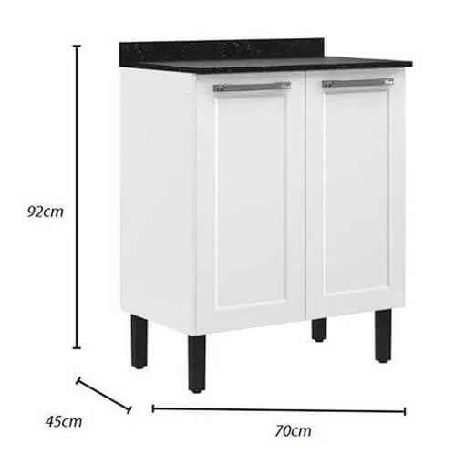Balcão Florença 70cm 2 Portas Itatiaia Branco