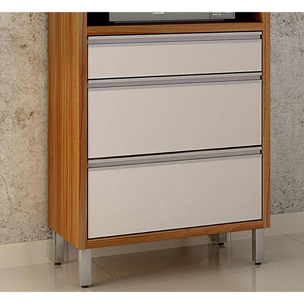 Paneleiro Jade 3 Portas 2 Gavetas e Nicho para Micro-ondas CHF