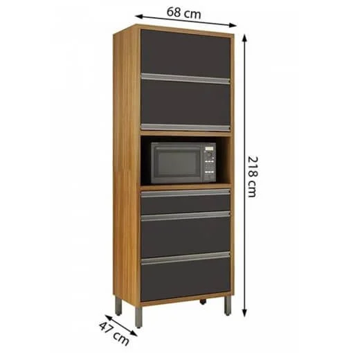 Paneleiro Jade 3 Portas 2 Gavetas e Nicho para Micro-ondas CHF