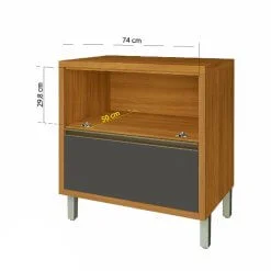 Balcão Baronesa 80cm para Cozinha 1 Porta 1 Gaveta Nesher