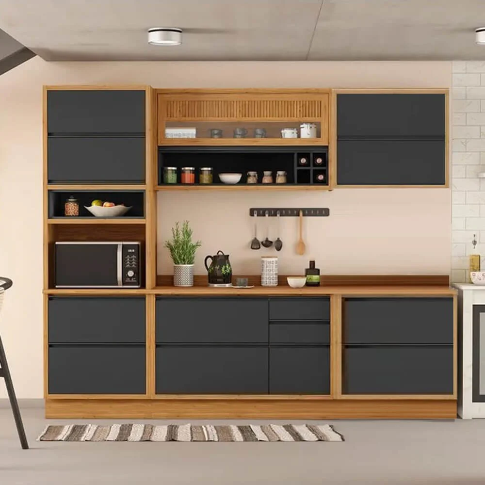 Armário de Cozinha Lisboa Completa 5 Peças 8 Portas 6 Gavetas Itatiaia