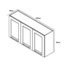 Armário Aéreo Florença 105cm 3 Portas Itatiaia Branco