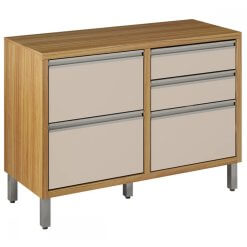 Balcão Jade 1 Porta 4 Gavetas para Cozinha CHF