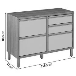 Balcão Jade 1 Porta 4 Gavetas para Cozinha CHF