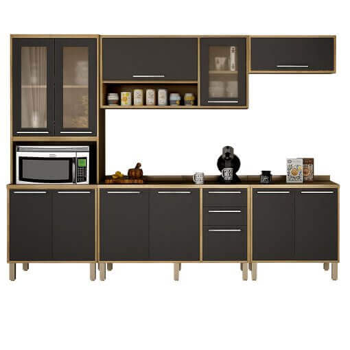 Cozinha Paris Completa 12 Portas 2 Gavetas 5 Peças Salleto