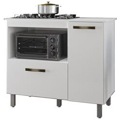Balcão Antonella para Cooktop 4 ou 5 Bocas e Forno 2 Portas Borsari