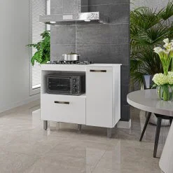 Balcão Antonella para Cooktop 4 ou 5 Bocas e Forno 2 Portas Borsari