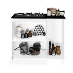 Balcão Antonella para Cooktop 4 ou 5 Bocas e Forno 2 Portas Borsari
