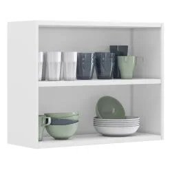 Armário Aéreo com Balcão Florença 70cm 4 Portas Itatiaia Branco