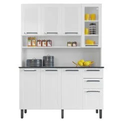 Armário de Cozinha Florença 8 Portas 2 Gavetas Itatiaia Branco