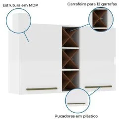 Armário Aéreo Favorita 2 Portas com Adega Zanzini