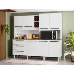 Armário de Cozinha Ajax 7 Portas 3 Gavetas Zanzini