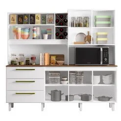 Armário de Cozinha Ajax 7 Portas 3 Gavetas Zanzini