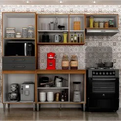 Cozinha Completa Lívia 4 Peças 11 Portas 2 Gavetas CHF