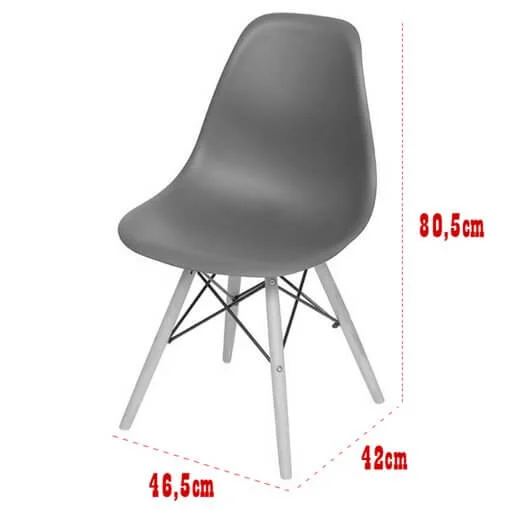 Cadeira Charles 1102 em Polipropileno e Base Madeira OR Design