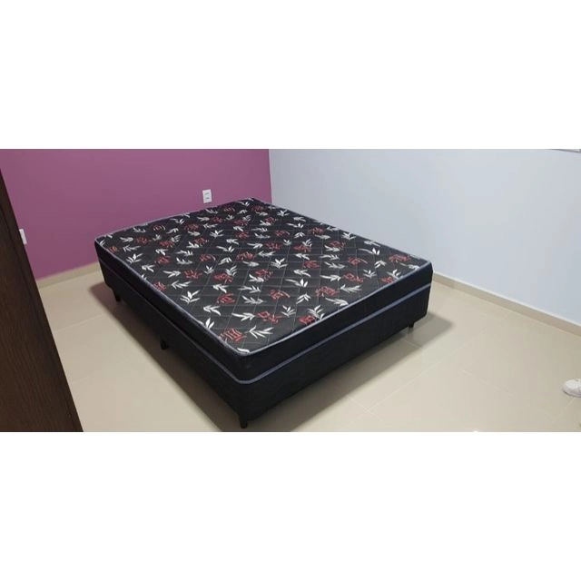 Cama Box Casal Conjugada Ortopédico Preta