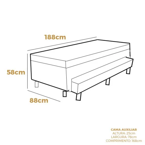 Bicama Box Platinum Solteiro Ortopédica Sonoflet 88x188x58cm