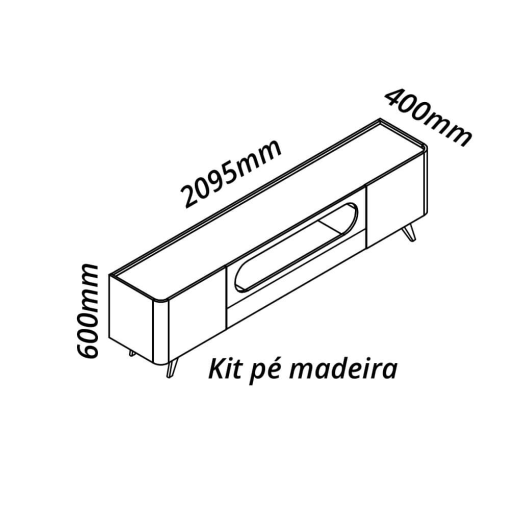 Rack Nobre para TV até 85 Polegadas 2 Portas 1 Gaveta com LED Gelius