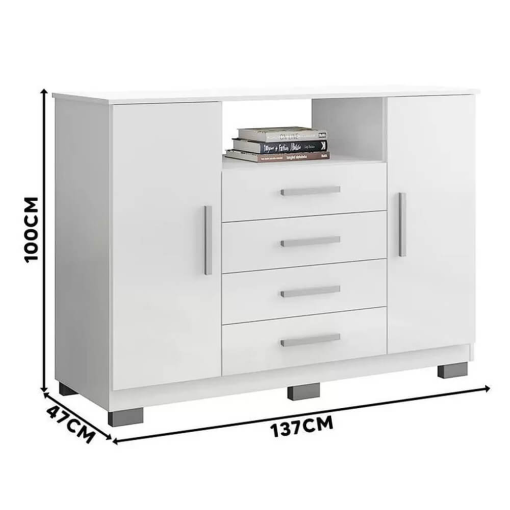 Cômoda Sapateira 8020 2 Portas 4 Gavetas Araplac