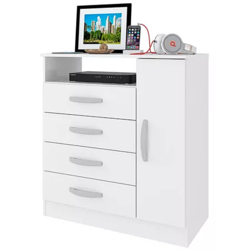 Cômoda Sapateira Delta 4 Gavetas 1 Porta Atualle