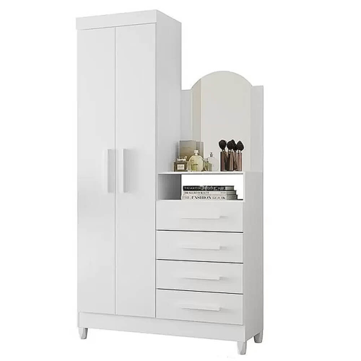 Cômoda Capri 4 Gavetas 2 Portas com Espelho Albatroz
