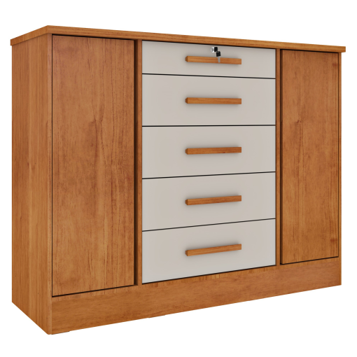 Cômoda Fortuna 5 Gavetas 2 Portas Tcil