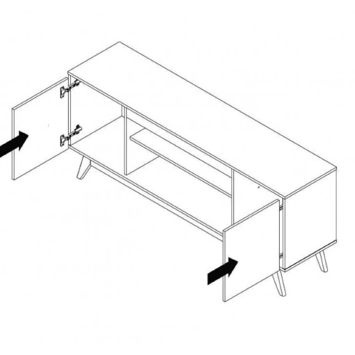 Rack Malibu para TV até 60 Polegadas 2 Portas Germai