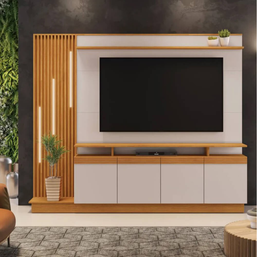 Home Absoluto Estante para TV até 65 Polegadas com LED 4 Portas JCM