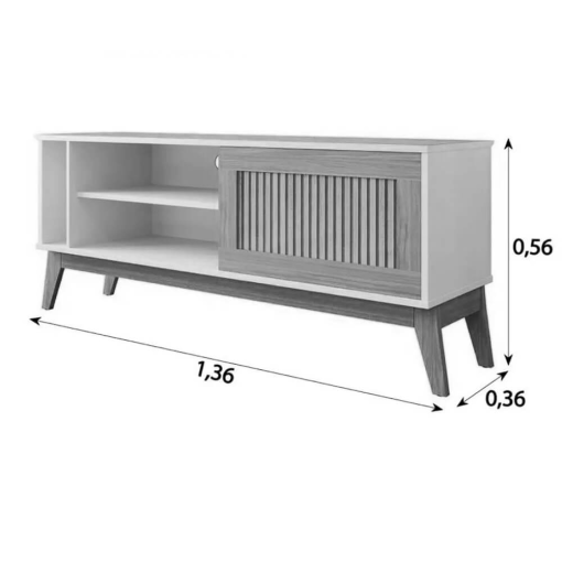 Rack Aruba para TV até 55 Polegadas 1 Porta de Correr EDN