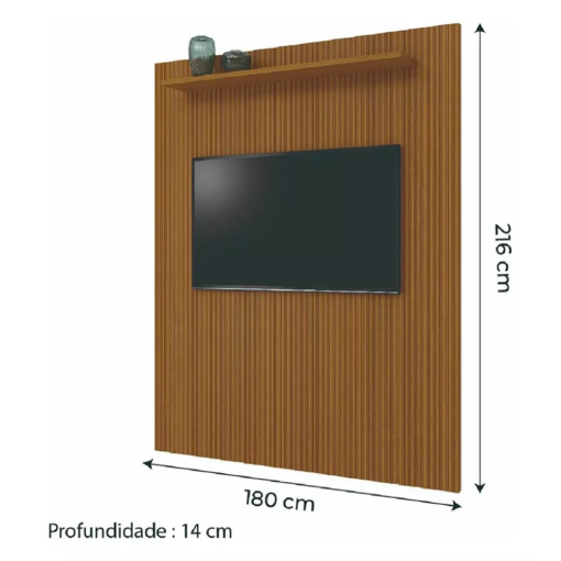 Painel Egeo sem Nicho 180cm para TV até 75 Polegadas Ripado em Impressão 3D EDN