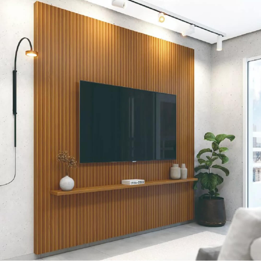 Painel Egeo sem Nicho 180cm para TV até 75 Polegadas Ripado em Impressão 3D EDN