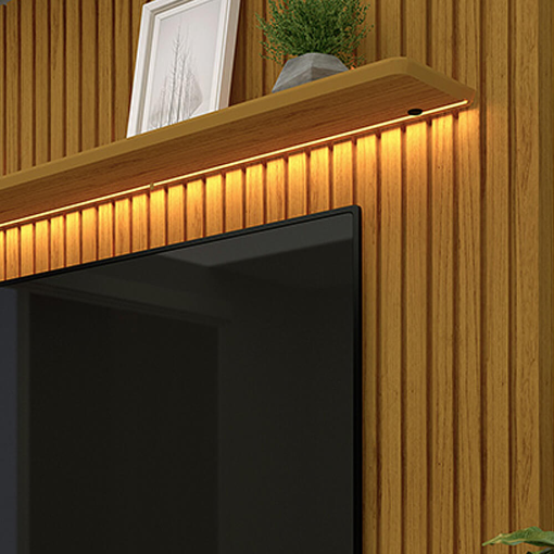 Painel Nobre Com Nicho 230cm Home para TV até 85 Polegadas com LED Gelius