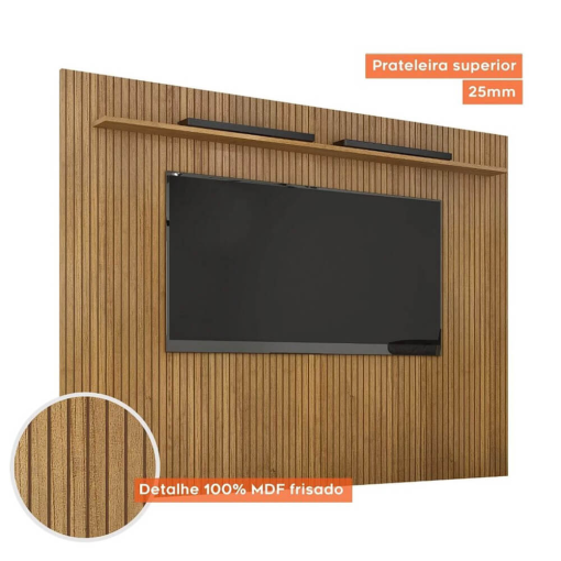 Painel Curitiba Sem Nicho 224cm para TV até 75 Polegadas Valdemoveis