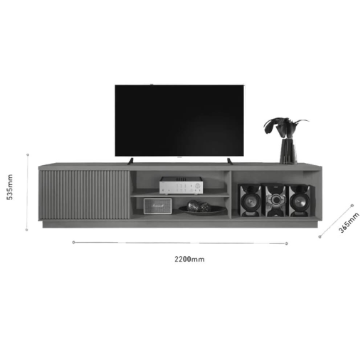 Rack Arezzo Mavaular 220cm para TV até 75 Polegadas 2 Portas