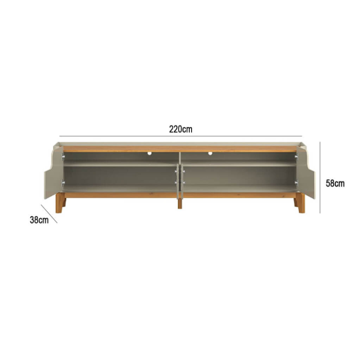 Rack Flip 220cm 4 Portas para TV até 75 Polegadas Patrimar