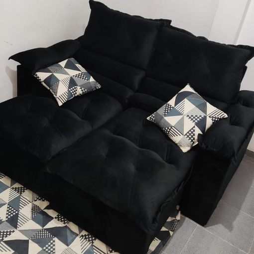 Sofá Santorini 2 Lugares Retrátil e Reclinável Fofíssimo Tecido Veludo 180cm Império