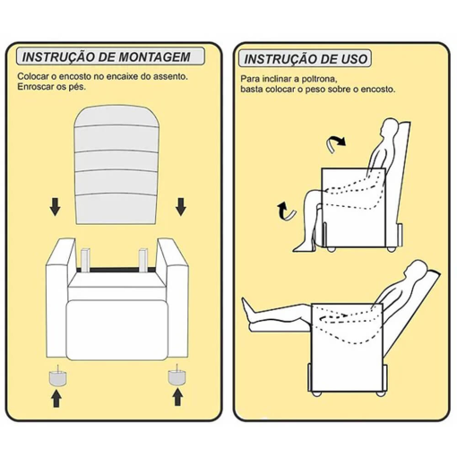 Poltrona Stela em Linho Reclinável Delare
