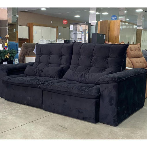 Sofá Antonelle 4 Lugares Retrátil e Reclinável Tecido Veludo 230cm Boareto