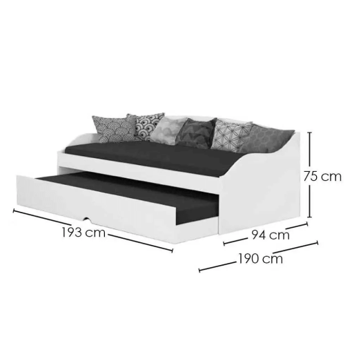 Sofá Cama Lais com Cama Auxiliar 3 Lugares