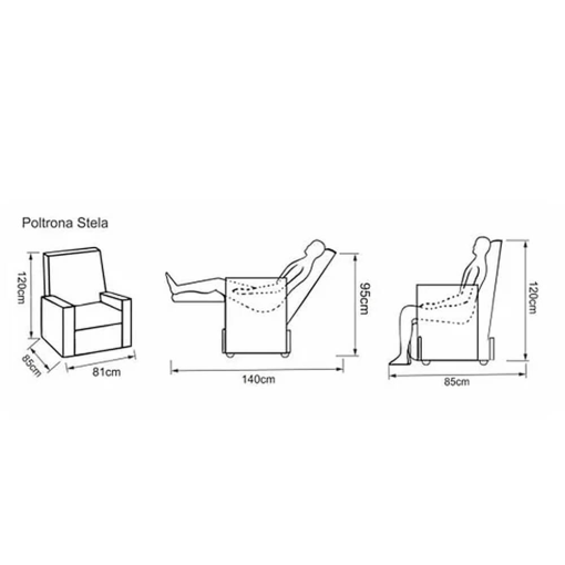 Poltrona Stela em Corino Reclinável Delare