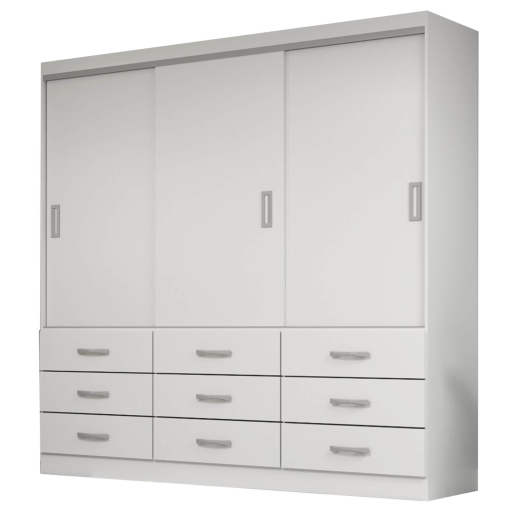 Guarda Roupa Isabela Casal 3 Portas 9 Gavetas Evidencia