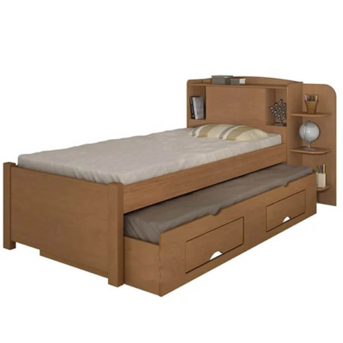 Cama Milenio Solteiro com Cama Auxiliar Com 2 Gavetas