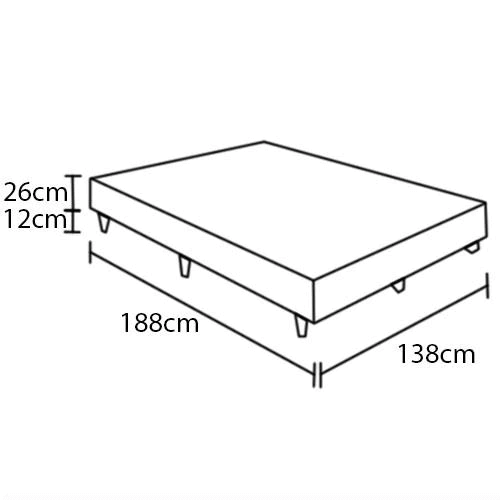 Base Cama Box Casal 26x138x188cm Suede