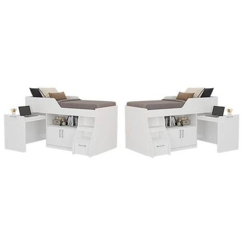 Cama Multifunção Bianca MDF com 2 Portas, 1 Gavetão e Escrivaninha
