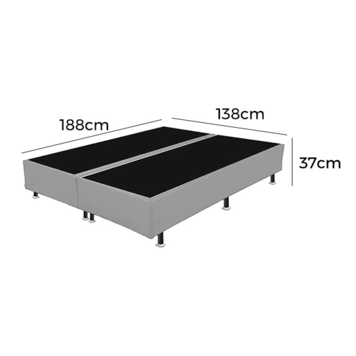 Base Box Bipartida Casal Universal em Corino 37x188x138
